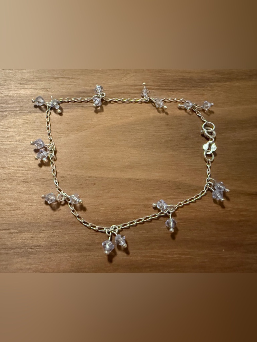 Delicate Clear Crystal Dangle Chain Bracelet - Women Jewelry